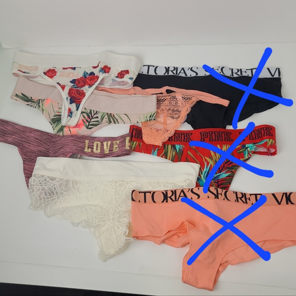 Victoria Secret Pink Panty Thong Bundle 5 Left